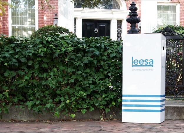 leesa mattress on top of a box spring