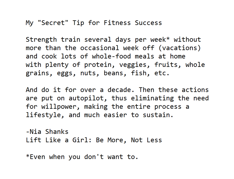 the secret to fitness success